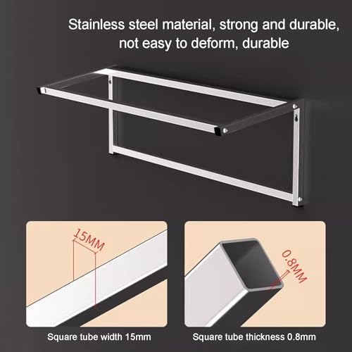 Wall-Mounted Commercial Spice Rack Set,or Kitchen Buffet Restaurant, Seasoning Ingredients Fruits Food Container, Stainless Steel Condiment Racks Organizer Shelf(Silver-a,90.7x21x21cm)