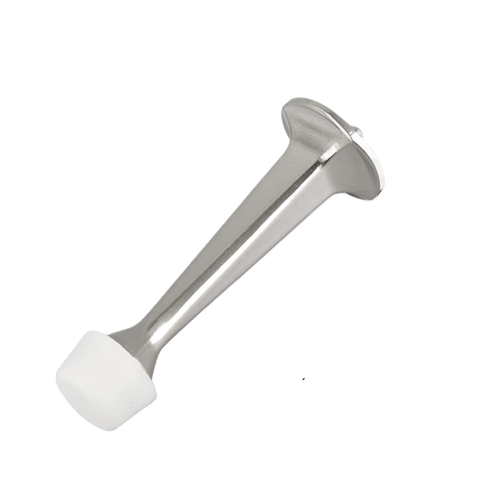 Door Stop Zinc Alloy Door Stopper Wall-Mounted Rubber Holder Wall Protector Buffer Damper for Floor(Silver)