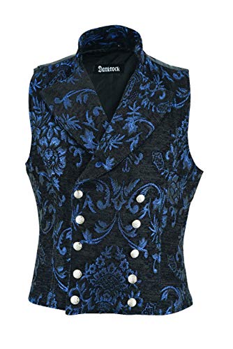 Darkrock MEN'S FASHION DOUBLE BREASTED CAVALIER VICTORIAN GENTLEMAN'S ARISTOCRAT VEST TAPESTRY/STYLISH CASUAL VEST2
