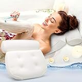 ♥【Effektive Entspannung】: Wenn Sie nach harter Arbeit weiche und bequeme Badekissen verwenden, können Sie mehr Freude beim Baden haben. Während unser Badekissen Ihren Nacken voll stützt, kann es auch