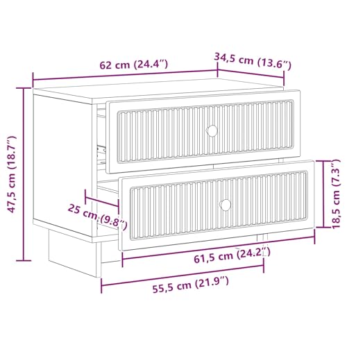 Cabinet de Chevet Blanc Brillant en Bois d'Ingénierie 62 cm - 3