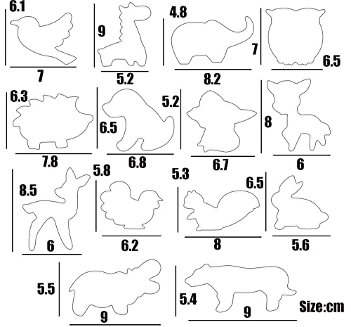 Mrcookie Animal Shaped Cookie Cutters Set, 14Pcs Stainless Steel Biscuit Molds For Patry Decoration,Pigeon,Giraffe,Elephant,Owl,Fox,Chicken,Squirrel,Tiger. #TOP3