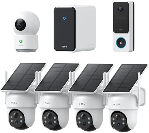 aosu 3K Solar Security Camera Outdoor Wireless Kit System with 2K Video Doorbell & Indoor Camera, 360° Protection, AI Alerts, Cross-Camera Tracking, Color Night Vision Expandable to 16TB Local Storage