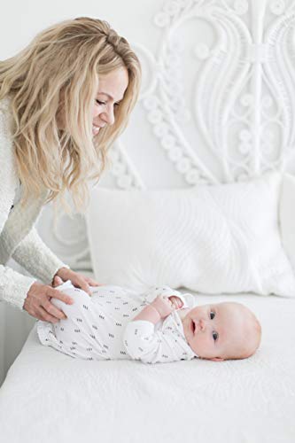 Image of SwaddleDesigns Softest Cotton Baby Pajama Gown with Foldover Mitten Cuffs for Infant Boy and Girl, Newborn, 0-3 Months