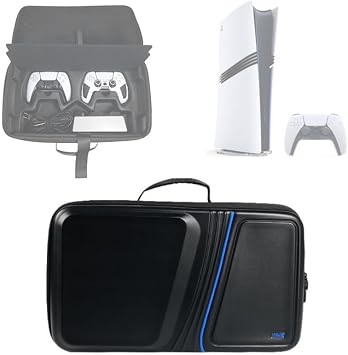 PS5 PRO Compatible Storage Case, Accessory Storage & Protective Bag Set, Pressure, Shockproof, Waterproof, Dustproof, Portable Bag, Optical/Digital Edition, Universal, Black, Portability