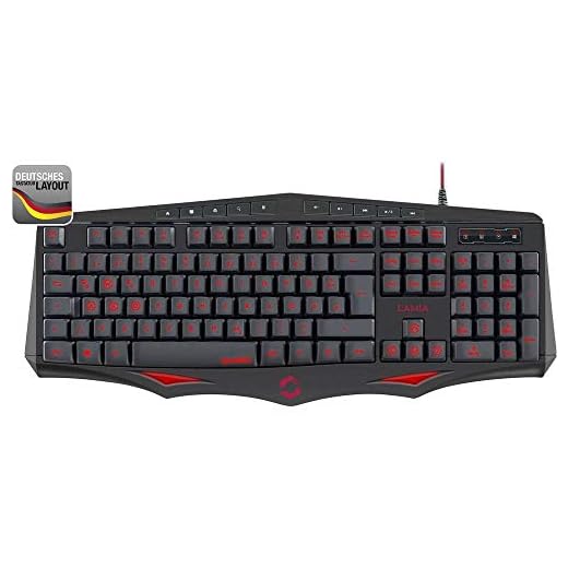 Speedlink LAMIA Gaming Keyboard - Tastatur mit USB Anschluss für Büro und Home Office und LED-Tastenbeleuchtung - schwarz