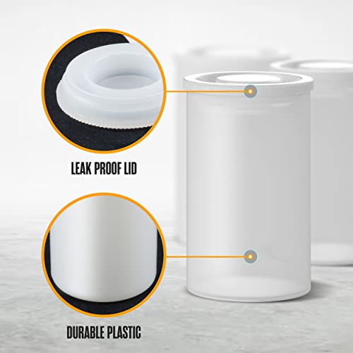 Houseables Film Canisters W/ Caps, 60 Pk, 35Mm Empty Camera Reel Containers, For Rockets, White, 8 Oz, 2" H, 1" W, Plastic, Films Developing Processing Tube, Roll Case, Small Accessories, Storage #TOP3