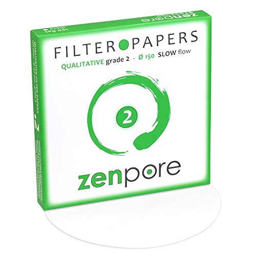 zenpore Papel de filtro de laboratorio de 15 cm, grado cualitativo estándar 2 - Flujo lento 150 mm (100 discos) Cover