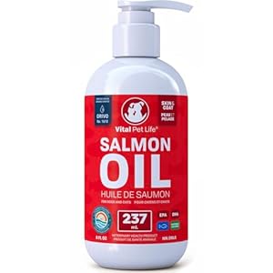 Salmon Oil for Dogs & Cats – Healthy Skin & Coat, Fish Oil, Omega 3 EPA DHA, Liquid Food Supplement for Pets, All Natural, Supports Joint & Bone Health, Natural Allergy & Inflammation Defense, 237 mL
