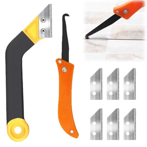 Grattoir à Joints,8 pièces Grattoir a Dejointer Carrelage,Grattoirs Joints Carrelage,Carrelage D'outils de Grattoir de Nettoyage,Grattoir Rasoir Nettoyage pour Carrelage,Grattoir a Dejointer Carrelage