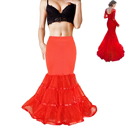 Image of Women Mermaid Petticoat Fishtail Underskirt Trumpet Crinoline for Mermaid Wedding Dress