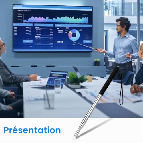 Vicloon Pointeur de Présentation Extensible, 1PCS 120m Baguette Télescopique Rétractables Enseignants, Pointeurs Télescopique, Enseignant Bâton Pointeur, Baguettes de Pointage pour L'école – vue 7