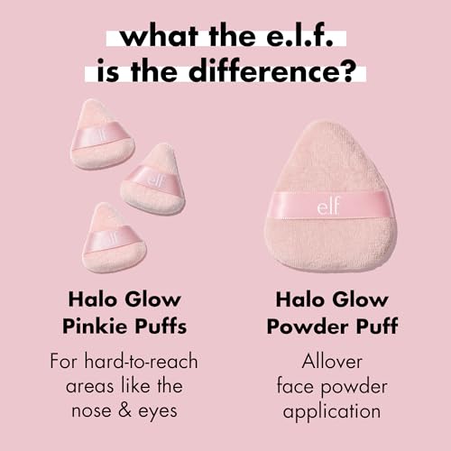 image for e.l.f. Halo Glow Pinkie Puffs, Finger-sized, Mini Puff For Applying Lo