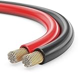 sonero® 25 Meter 2x2,50mm² CCA Lautsprecherkabel / Boxenkabel, Farbe: rot/schwarz