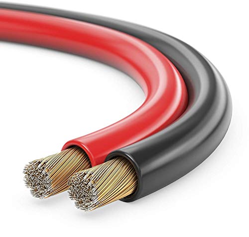 sonero® 50 metrów 2 x 4,00 mm² CCA kabel głośnikowy/kabel głośnikowy, kolor: czerwony/czarny