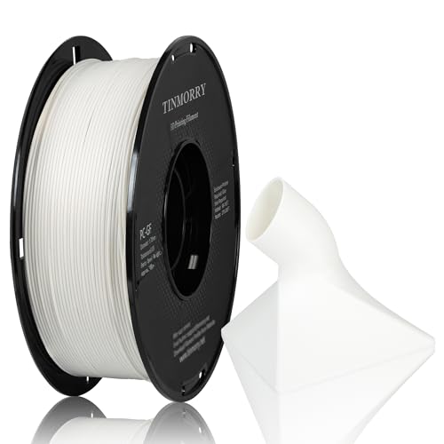 TINMORRY PC-GF Glass Fiber 3D Printer Filament 1.75mm, 1 KG, White