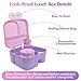 Girls Lunch Box with Bento, Bento Box with 4 Compartment, with Leak Proof Thermo Food Jar, Preppy Corduroy Insulated Lunch Bag for Girl Kids Teens School Travel Picnic, Pink