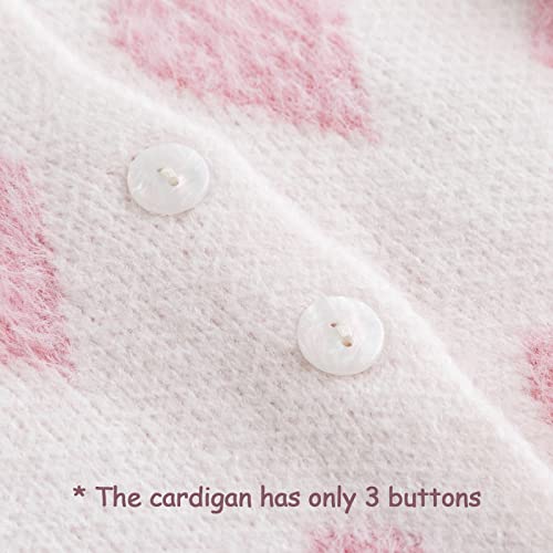 Image of Simplee kids Baby Girl Thin Sweater Solid White Pink Cardigans for Toddler 0-3Years