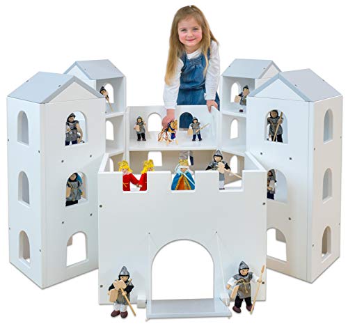 Betzold 754574 - Holz-Ritterburg für Kinder, 8-teilig, groß und stabil - Burg Ritter Spielen – Bild 8