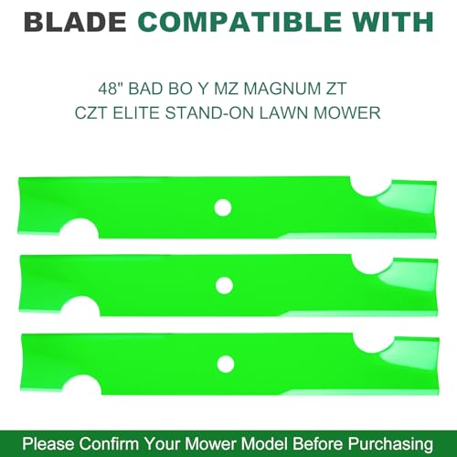JSXDNWYJ 038-4826-00 Blades (Notched High Lift) for Bad Boy MZ Magnum ZT CZT Elite Stand-On 48 Inch Deck (3-Pack) by JSXDNWYJ - Used condition - Image 4