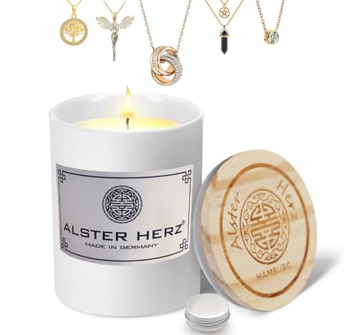 *ALSTER HERZ* Schmuckkerze, Kerze im Glas mit Deckel, handgefertigt,...