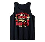 A Cow A Pig And A Chicken Bar-B-Q Funny BBQ Grill Tank Top