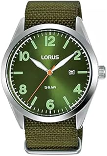 Lorus Men's Analogue Quartz Watch with Green Dial and Green Nylon Strap Watch RH919NX9