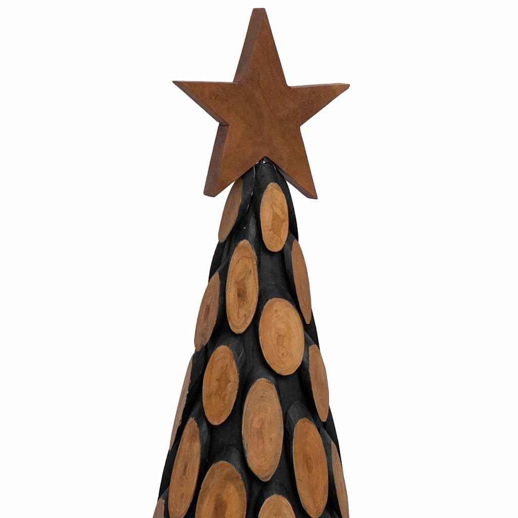 Choinka z litego drewna tekowego, brązowa, 149 cm, ze stabilnym stojakiem, 20 x 20 cm, do salonu, korytarza, wnętrz, świąteczna dekoracja adwentowa o naturalnym wyglądzie drewna