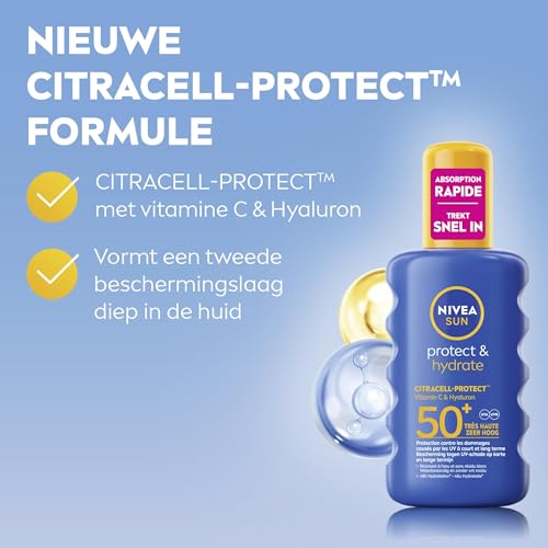 Crème Solaire Lait Corps Spf 50+ Protection Et Hydrate Résistant A 'eau Sun Nivea Le Spray De 200ml - vue 5