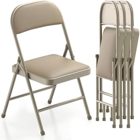 Pack de 4 Sillas Plegables Acolchadas para Invitados, Plegables, ...