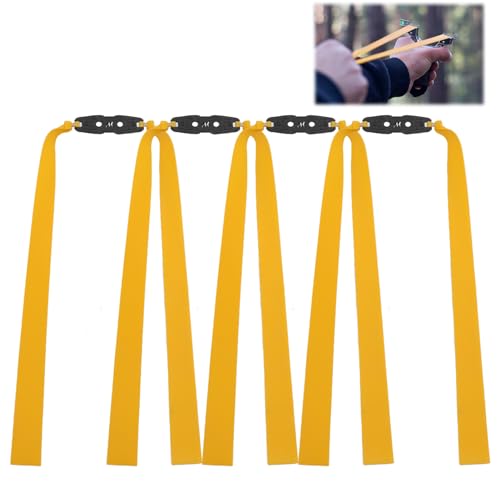 4 Piezas Goma Tirachinas Profesional de Caza, Bandas para Tirachinas Potente, Resortera de Catapulta de Látex de Goma Flexible, Slingshot Elásticos Adecuados para Cazar (Amarillo)