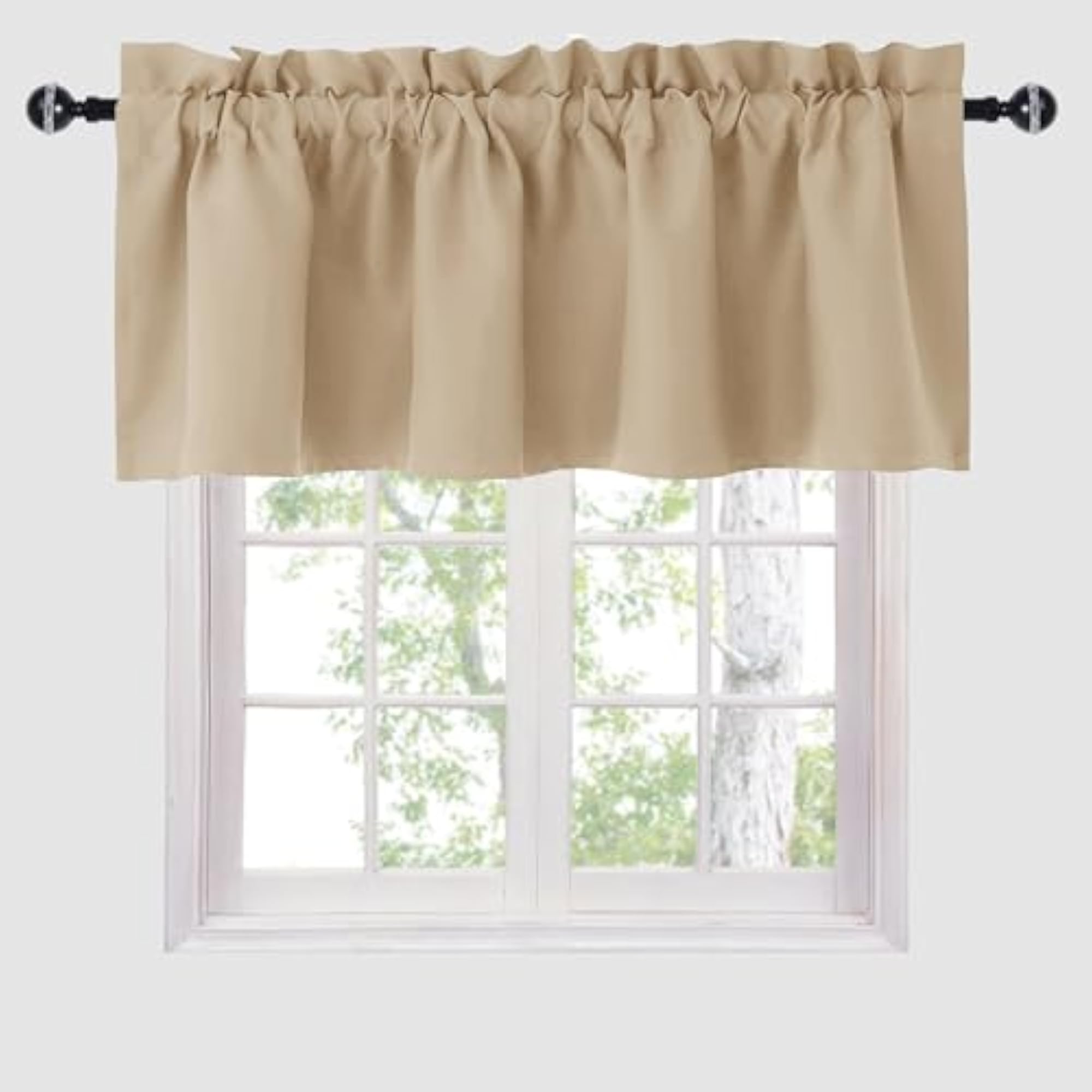 Blackout Thermal Insulated Solid Window Curtain Valance