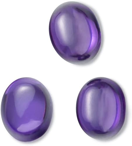 Forma ovalada, parte trasera plana de 4 x 6 a 0.354 x 0.433 in, piedra suelta, color morado, piedra cabujón para hacer joyas, Metales no preciosos,
