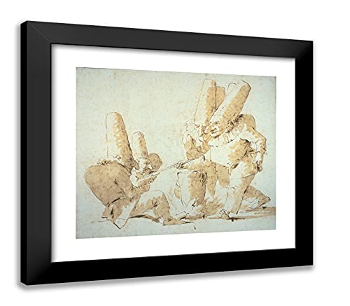 ArtDirect Giovanni Battista Tiepolo 22x20 Black Modern Framed Art Print