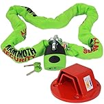 Mammoth Sold Secure Gold Approved Motorcycle Chain & Lock 1.8m + Ground Anchor Heavy Duty Motorbike Scooter Security