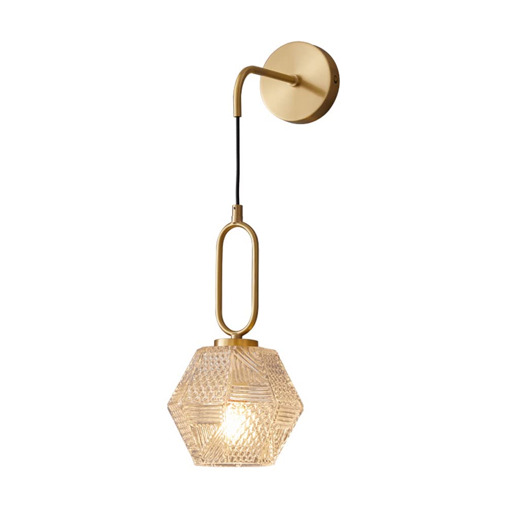 HUAYUSEDF Modern Nordic Style Wall Sconce Luxury Living Dining Room Backdrop Aisle Corridor Study Light Restaurant Hotel Bar Lights Diamond Glass Lamp E14