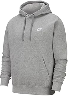 Nike Herren Sw Club Kapuzenpullover, Dk Grey Heather/Matte Silver/White, M EU