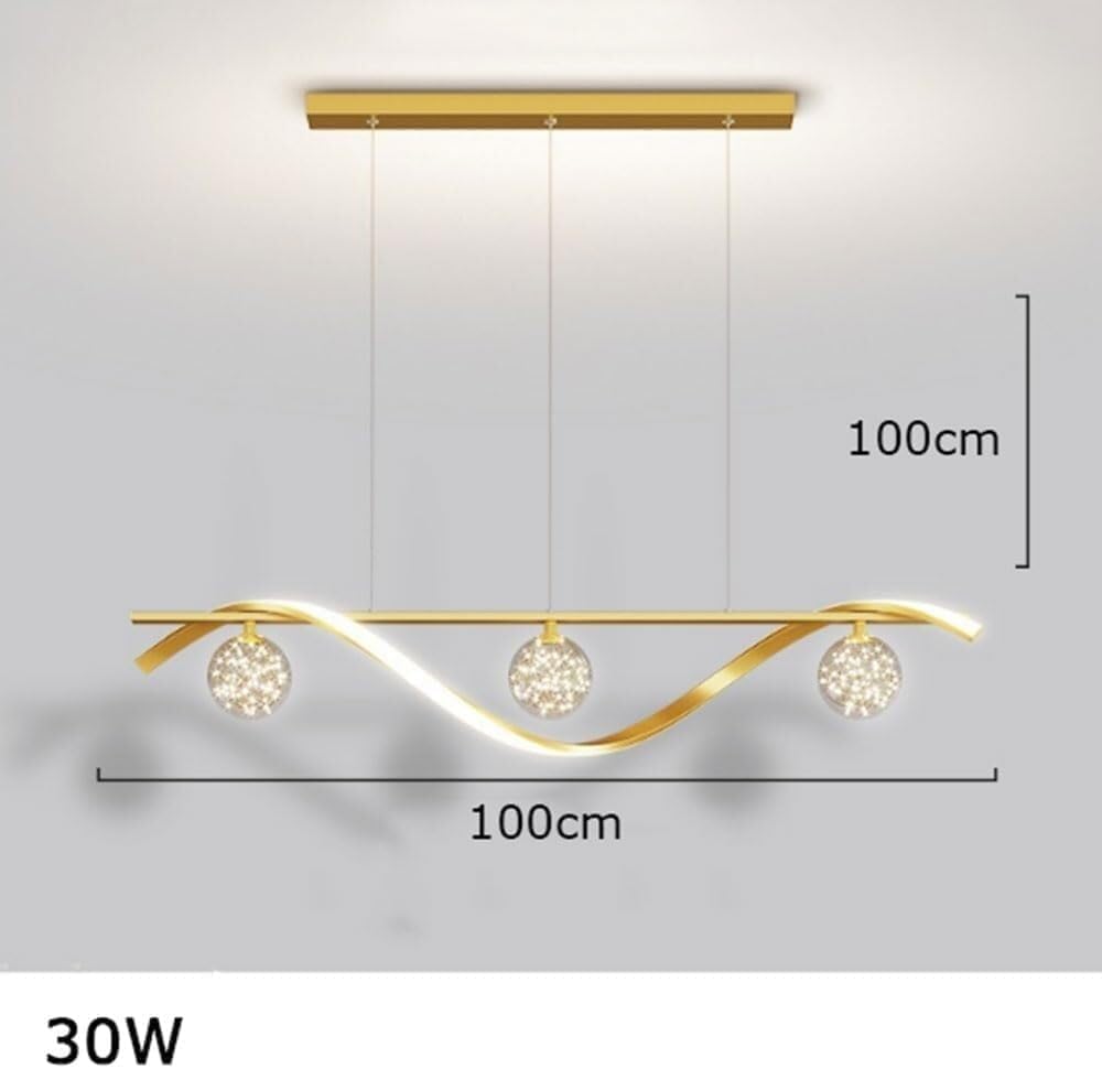 30W Dimmable Metal Linear Light Led Droplight Creativity Led Glass Chandeliers Kitchen Island Hanging Light Adjustable Aluminum Ceiling Light,Modern Decor,