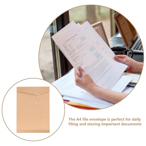 Sobres A4 de papel kraft resistente ibasenice con diseño de arandela duradero 6