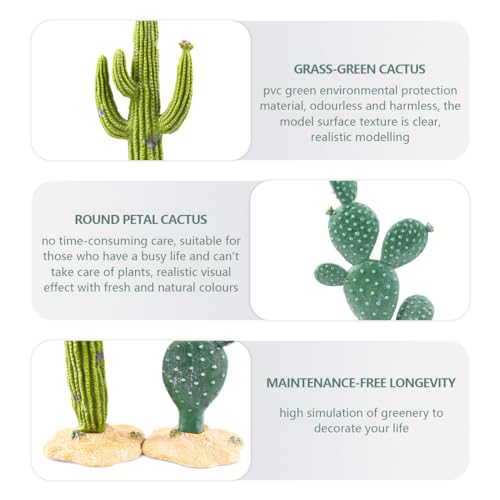 Image of 2Pcs Reptile Cactus Plants Terrarium Decoration Faux Reptile Terrarium Cactus Plant Landscape Decoration for Turtle Lizard