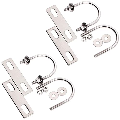 Image of Round U-Bolts 42mm 1-1 /2 M6 Inner Width 304 Stainless Steel Self-Locking Nylon Insert Hex Nuts Flat Washers Lock Plate for Car /Motorhome /Sailing Trailer Replacement Part and Accessorie 4Pcs