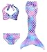 Hifunbay Cola de Sirena niña para Nadar Incluido Traje de Sirena baño de Bikini de 3 Piezas (DH48,130)