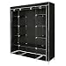Blissun Portable Clothes Closet Wardrobe Storage Organizer with Nonwoven Fabric 59’’ (Black