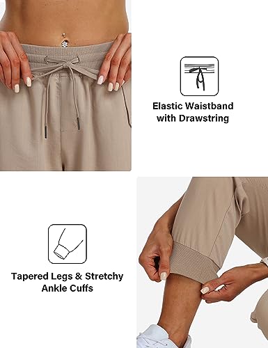 JINSHI Pantalones Senderismo Mujer Cargo Jogger Pantalón Ligero Transpirable Pantalone Ocio Aire Libre Deportes Acampada Trekking Multibolsillos Caqui Talla L - imagen 5