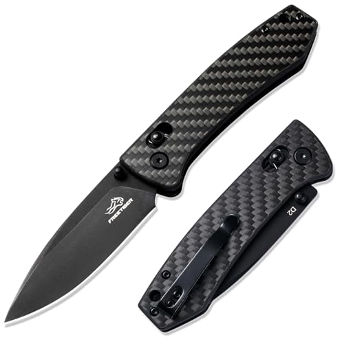 FreeTiger Pocket Knife for Men Women - EDC D2 Folding Knife with Clip, Carbon Fiber Handle, Axis Lock Knives for Work Camping Hiking, Gifts Knives for Dad Husband