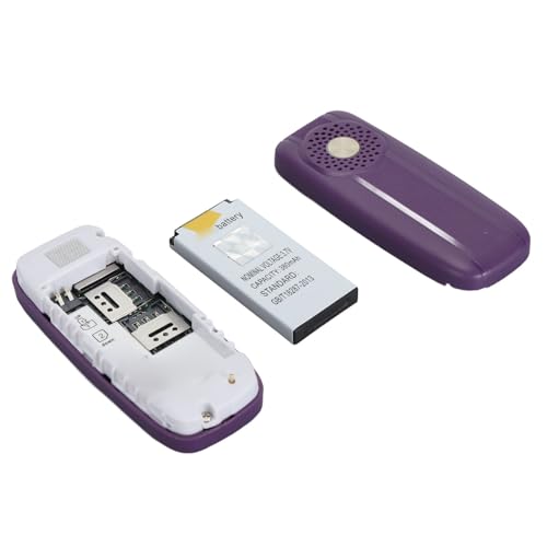 Gugxiom Mały telefon komórkowy, Bluetooth 0,66 cala, odblokowane słuchawki Bluetooth, urządzenie do wybierania, obsługuje kartę Dual SIM dla studentów (fioletowy)