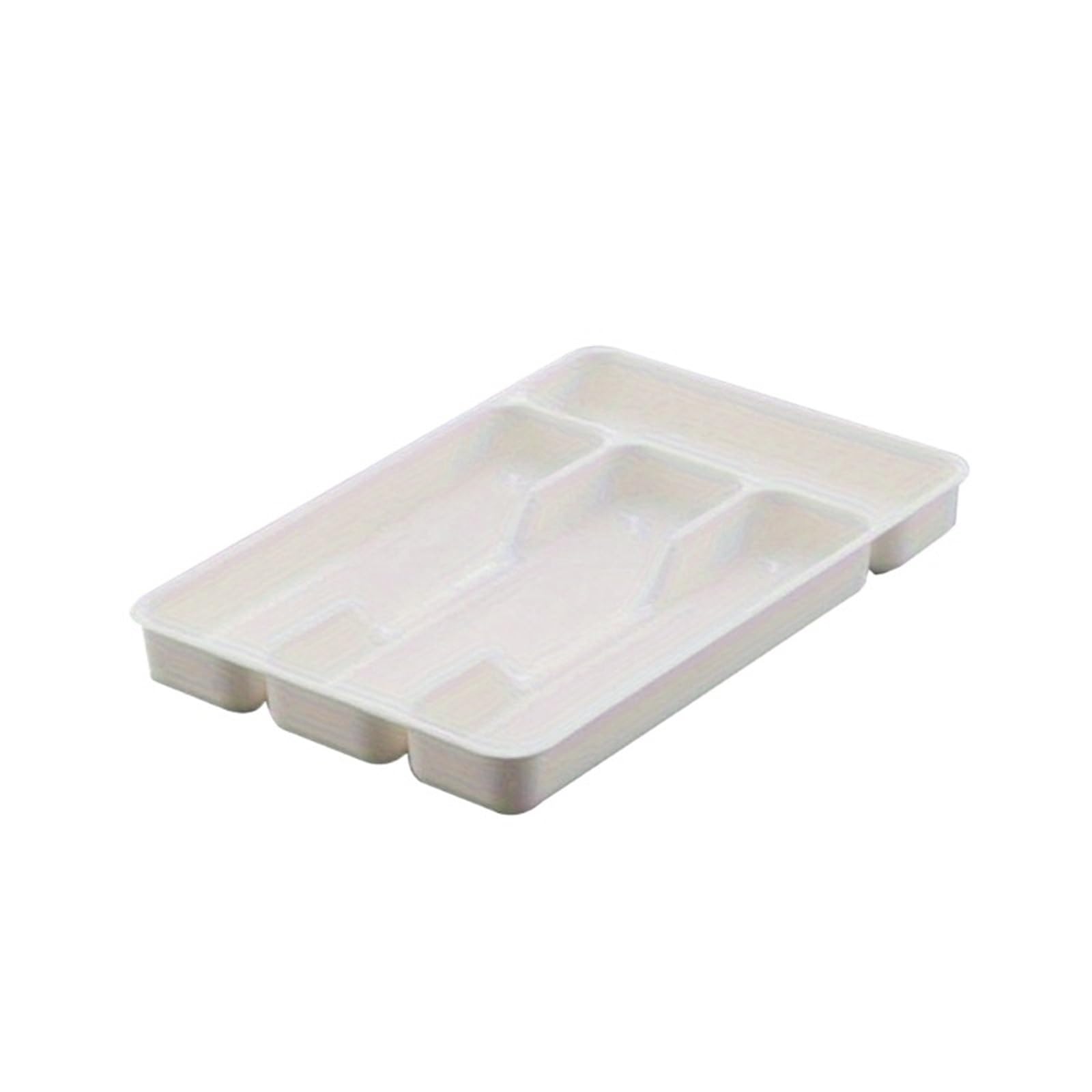 UBOHUZ 2PCS Cutlery Organizer Tray Kitchen Drawer Storage For Knives Forks Spoons With Compartment Divider Utensil Holder For Efficient for Spoons Forks Knives(White)
