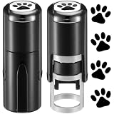 Supervitae 2 Pack Paw Print Stamps Animal Paw Print Stamper Mini Black Self Inking Stamps for Classroom Party Educational Learning Activities Craft Supplies