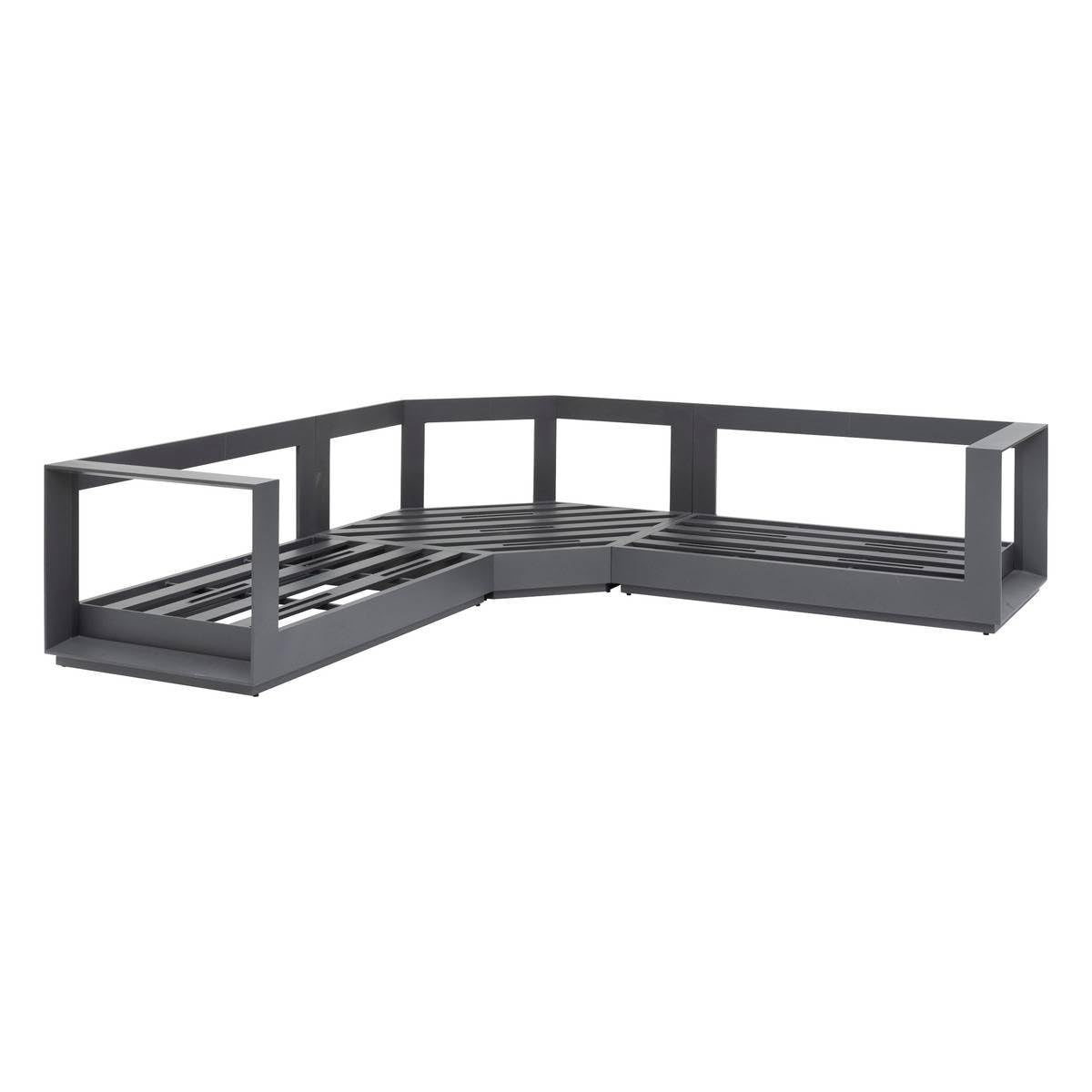 Hespéride - Conjunto de Muebles de jardín esquinero Allure Grafito 5 plazas de Aluminio y poliéster