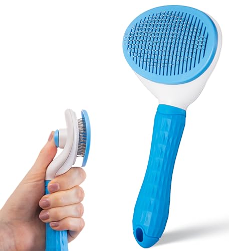AIXINPET Cat & Dog Self Cleaning Slicker Brush - Easy to Remove Loose Fur, Harmless Deshedding...